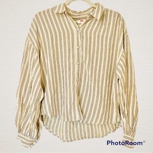 Levi’s Striped Pleated Button Down Blouse